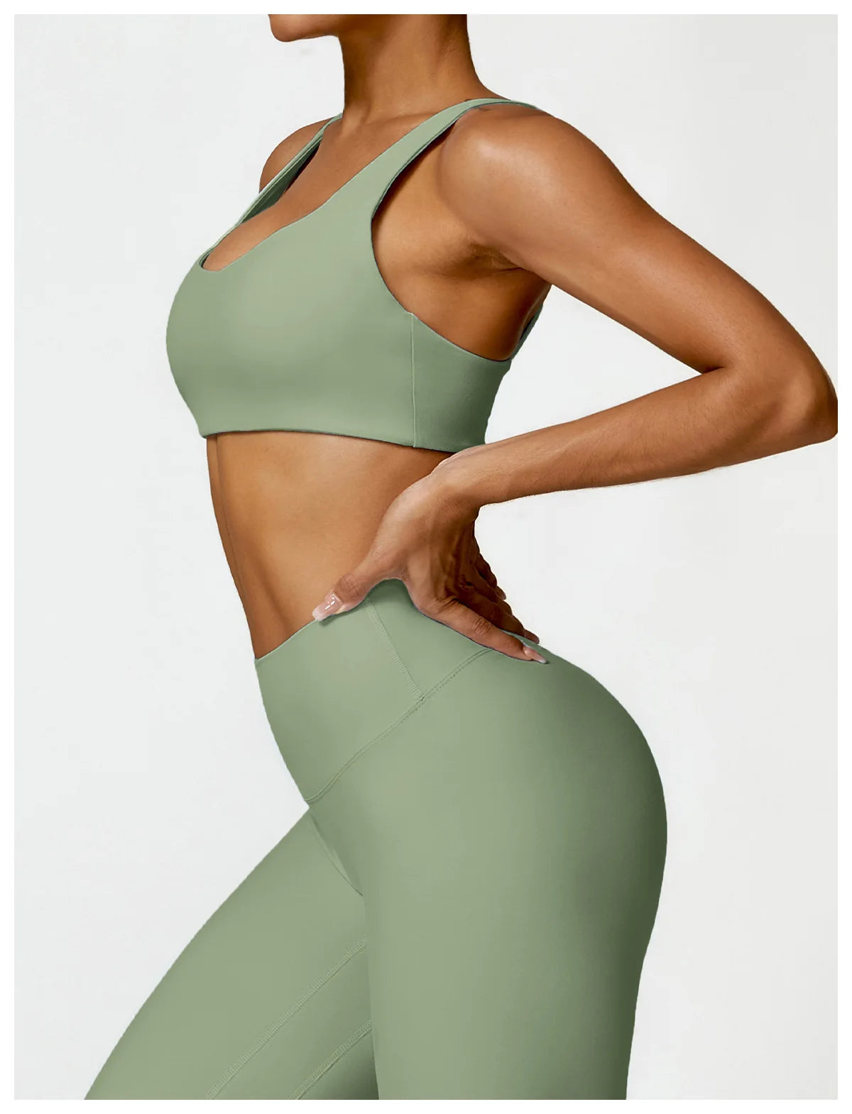 Buttery Soft High Waist Peachy Snatched Bottoms With Sleek Tank Crop Top Set