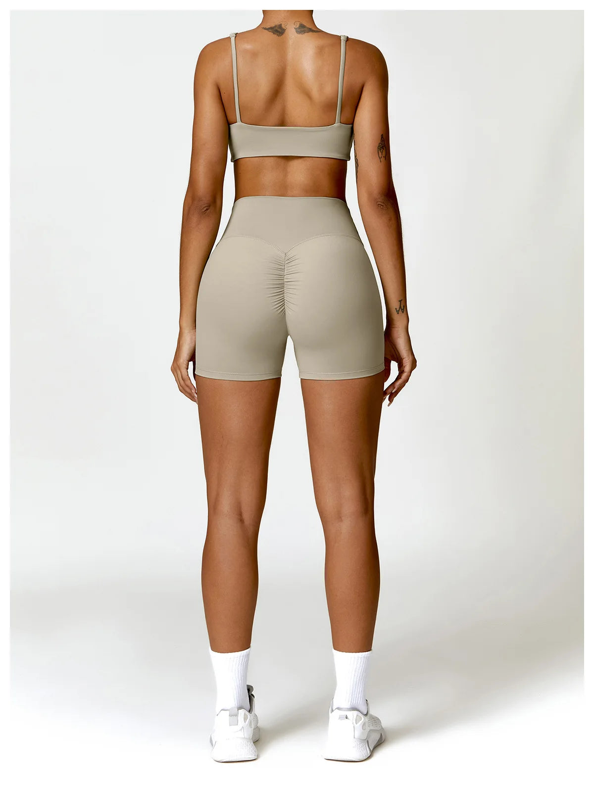 Buttery Soft High Waist Peachy Snatched Shorts With Sleek Tank Crop Top Set