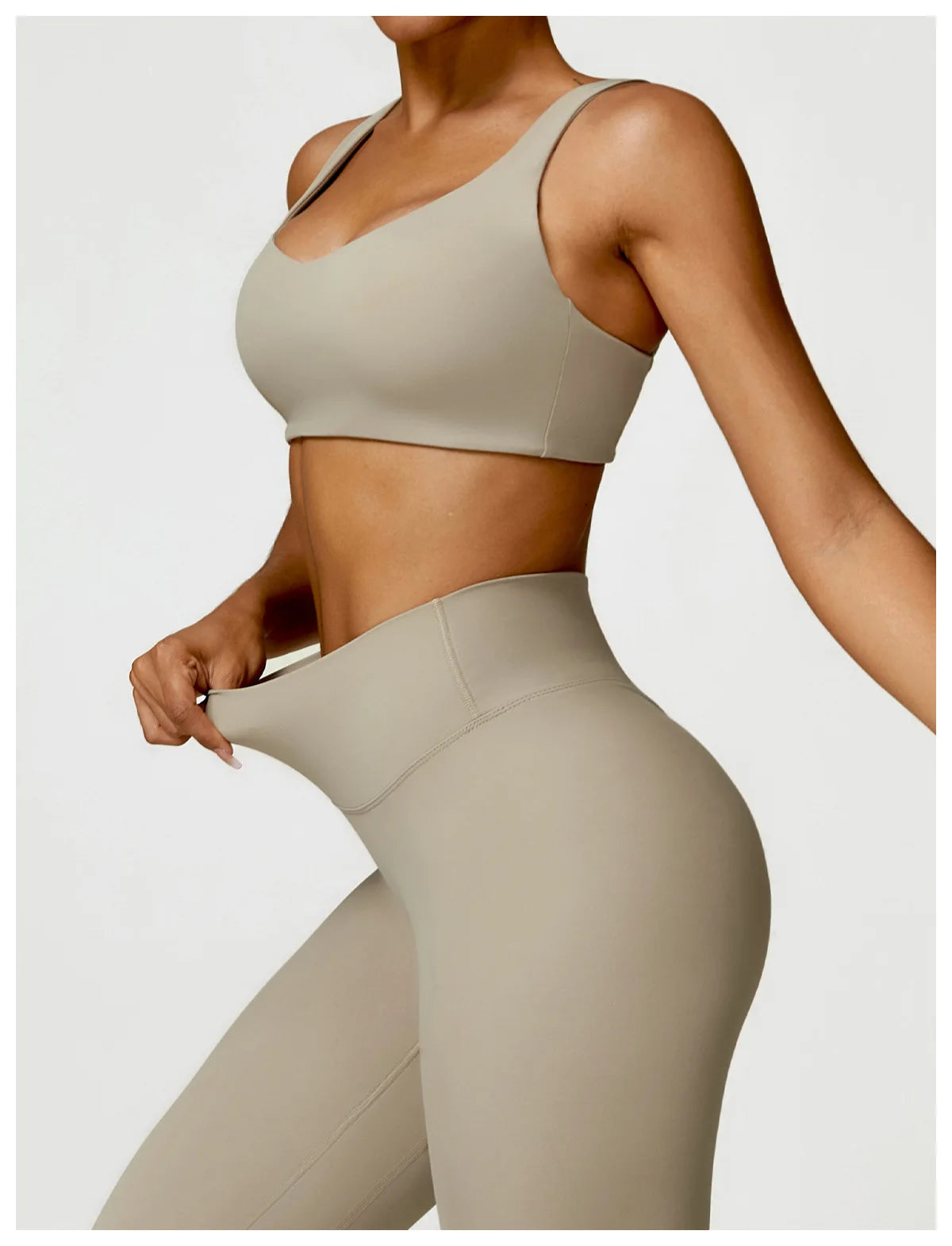 Buttery Soft High Waist Peachy Snatched Bottoms With Sleek Tank Crop Top Set