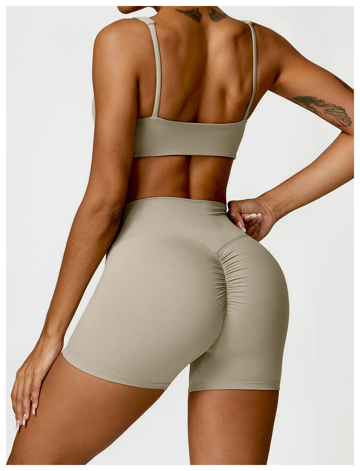 Buttery Soft High Waist Peachy Snatched Shorts With Sleek Tank Crop Top Set