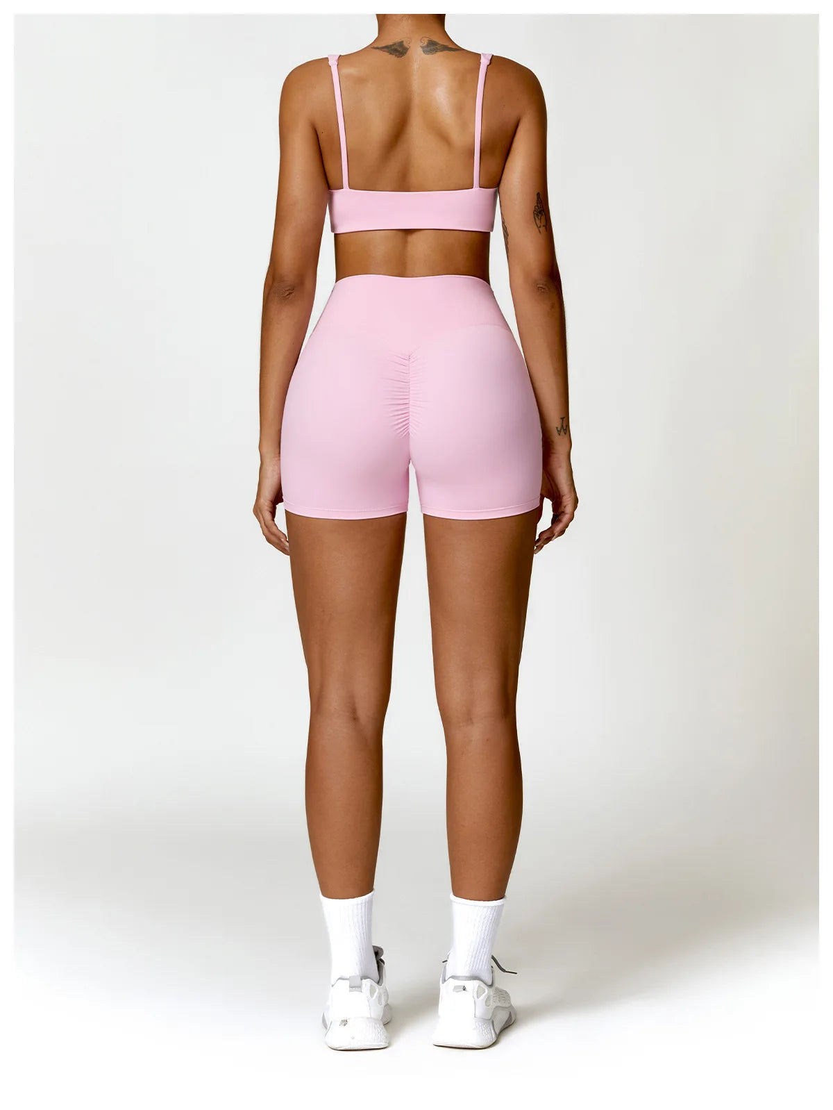 Buttery Soft High Waist Peachy Snatched Shorts With Sleek Tank Crop Top Set