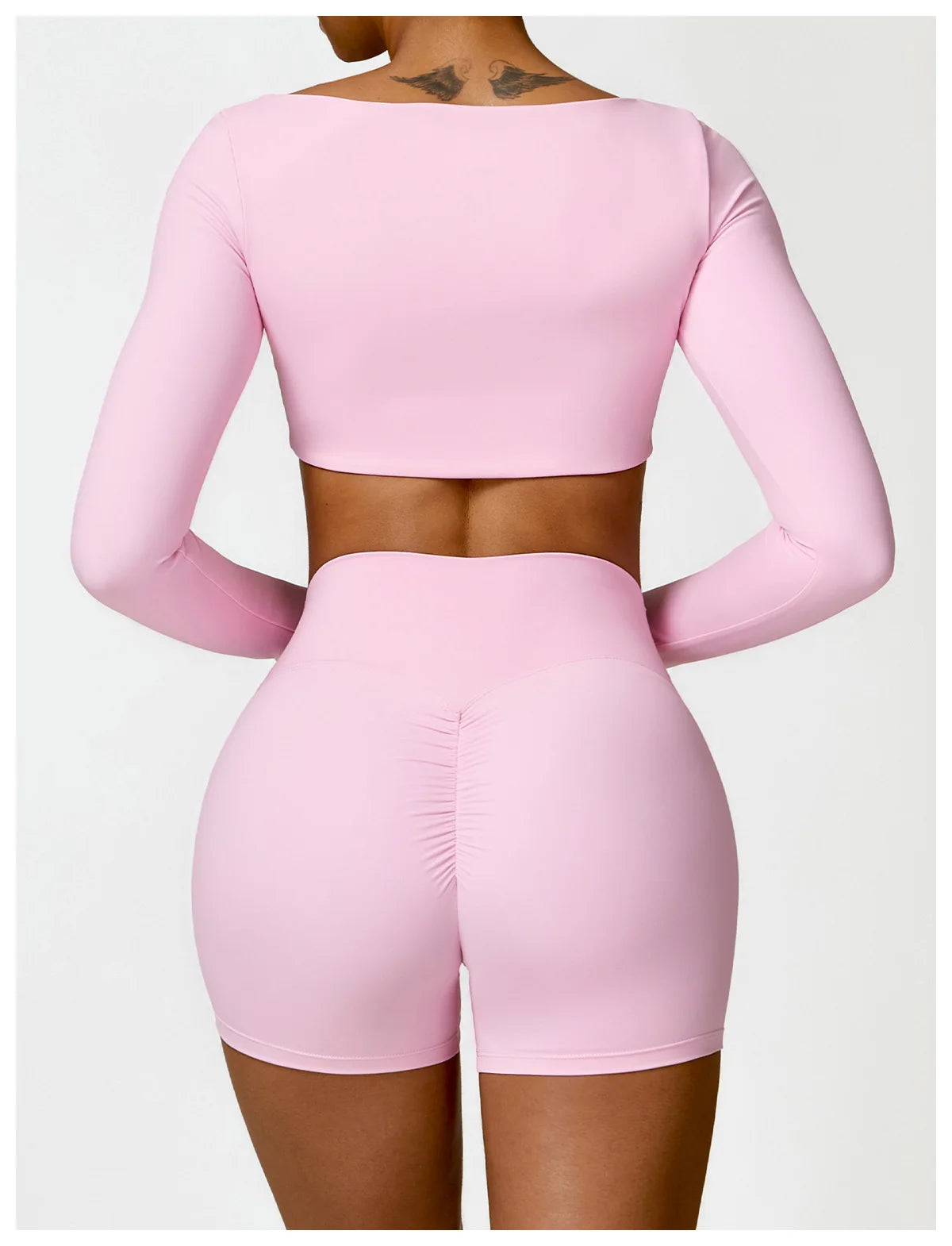 Buttery Soft High Waist Peachy Snatched Shorts With Sleek Tank Crop Top Set