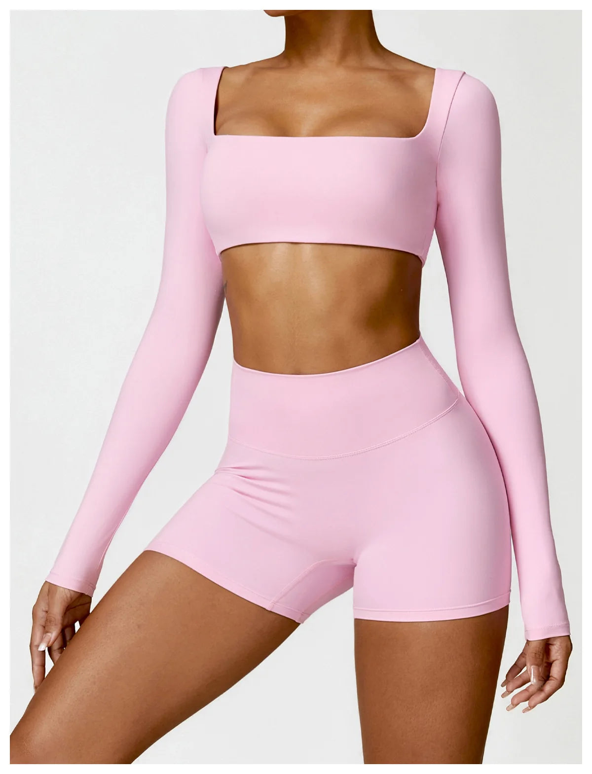 Buttery Soft High Waist Peachy Snatched Shorts With Sleek Tank Crop Top Set