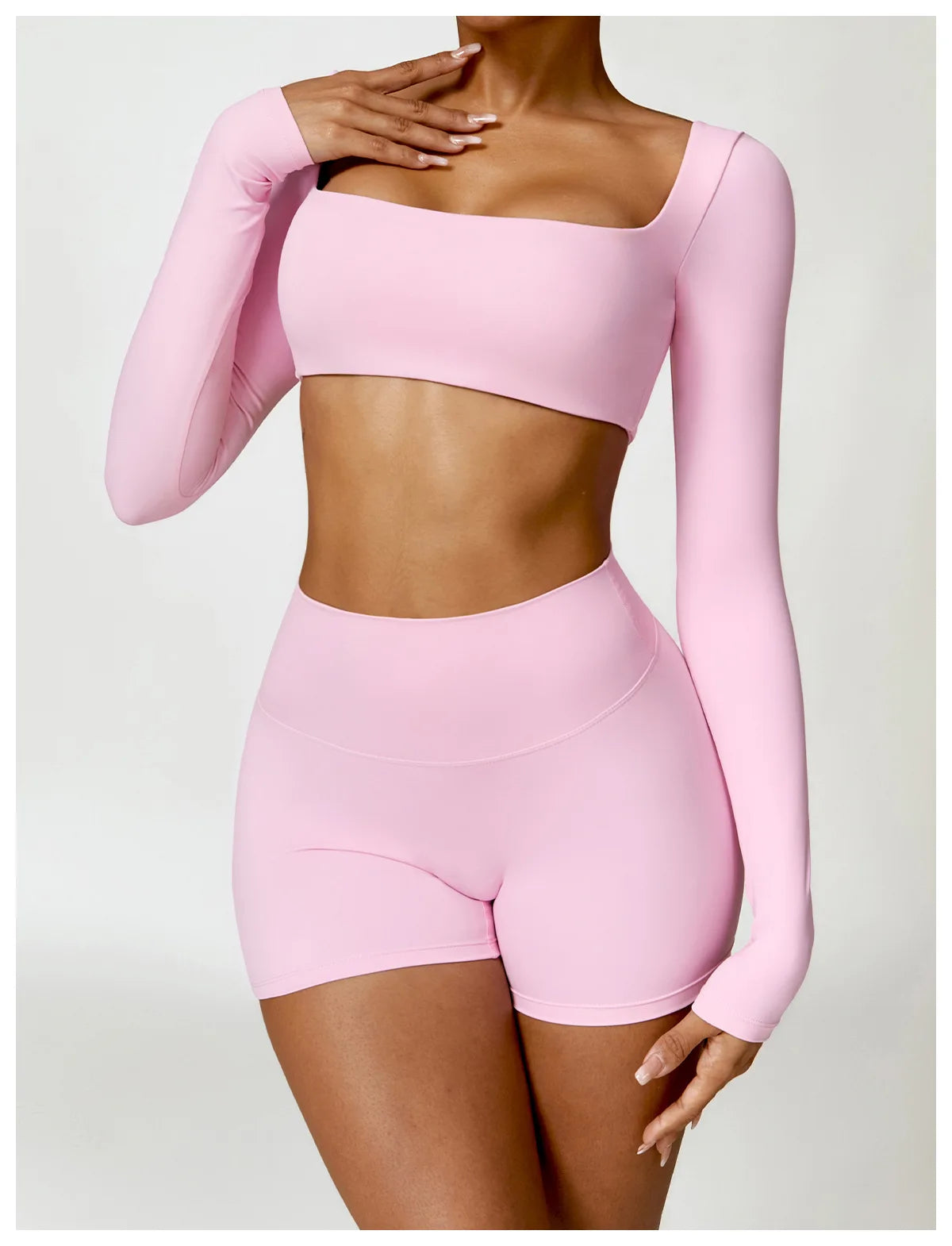 Buttery Soft High Waist Peachy Snatched Shorts With Sleek Tank Crop Top Set