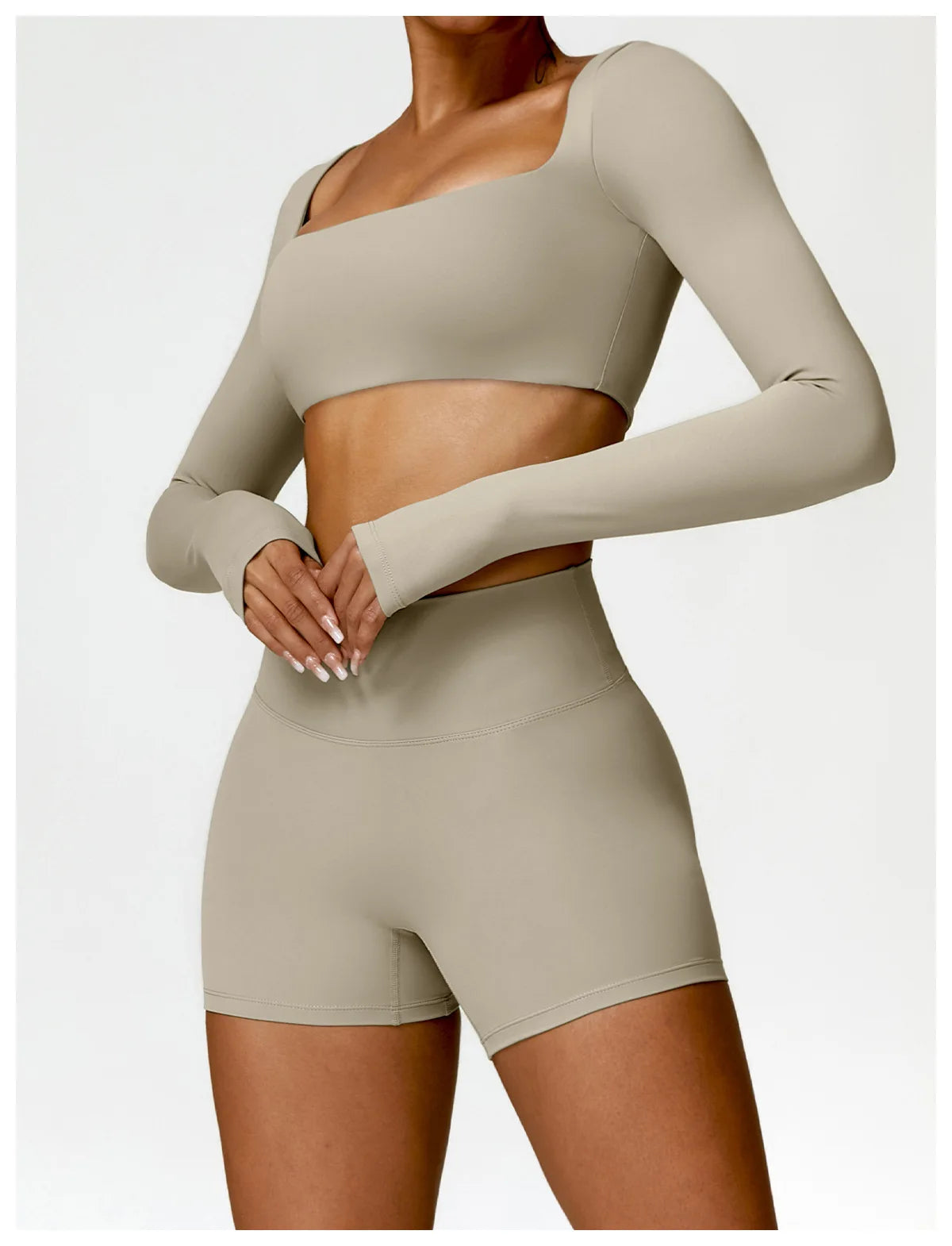 Buttery Soft High Waist Peachy Snatched Shorts With Sleek Tank Crop Top Set