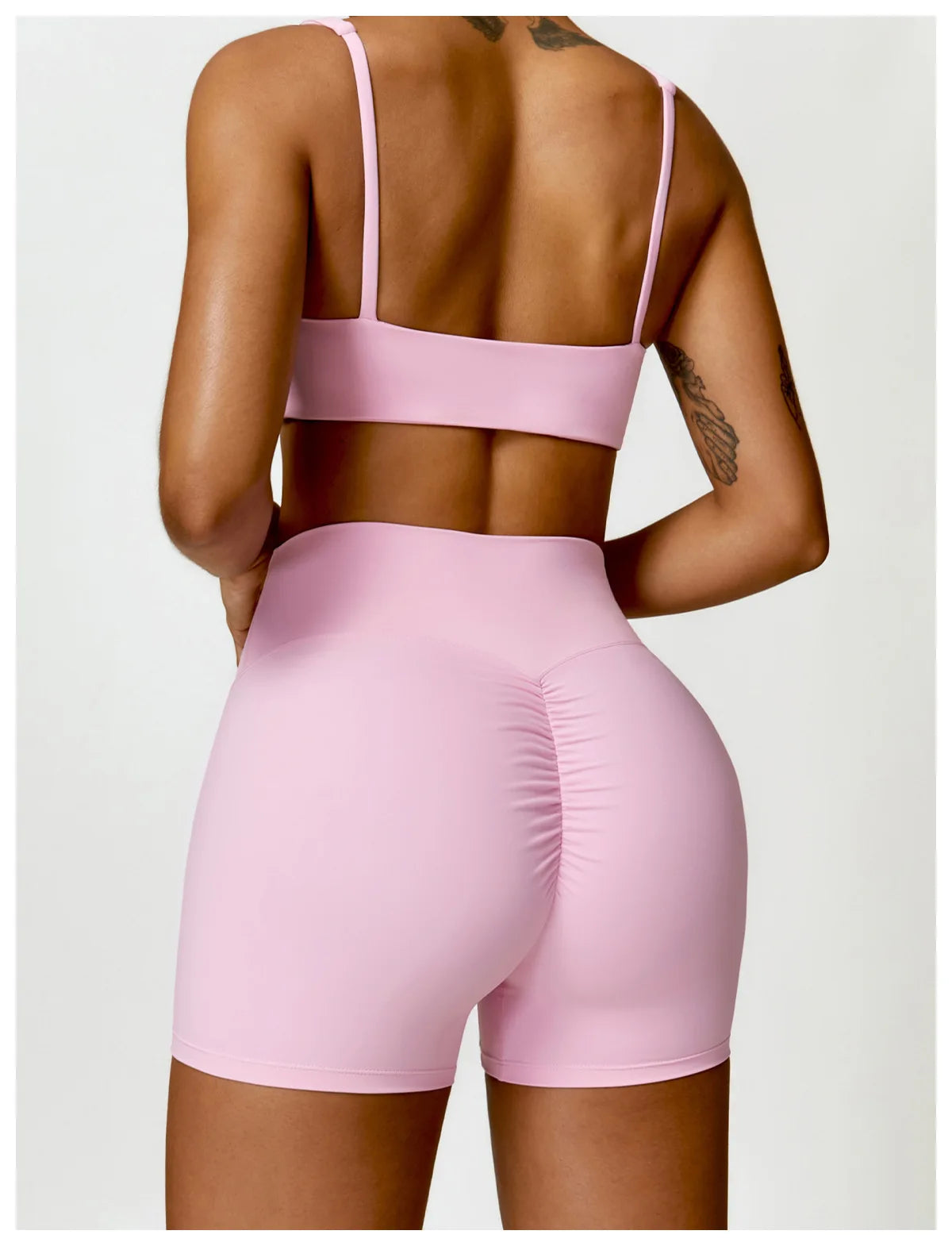 Buttery Soft High Waist Peachy Snatched Shorts With Sleek Tank Crop Top Set