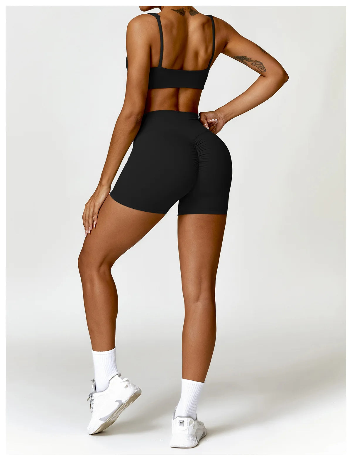 Buttery Soft High Waist Peachy Snatched Shorts With Sleek Tank Crop Top Set