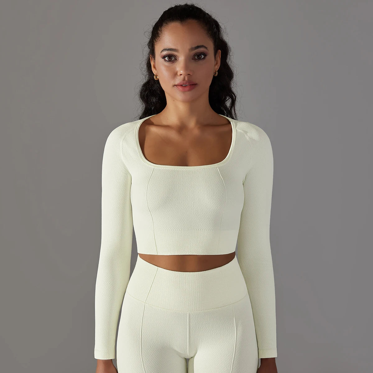 Peachy Fit Compressed Long Sleeve Crop Top