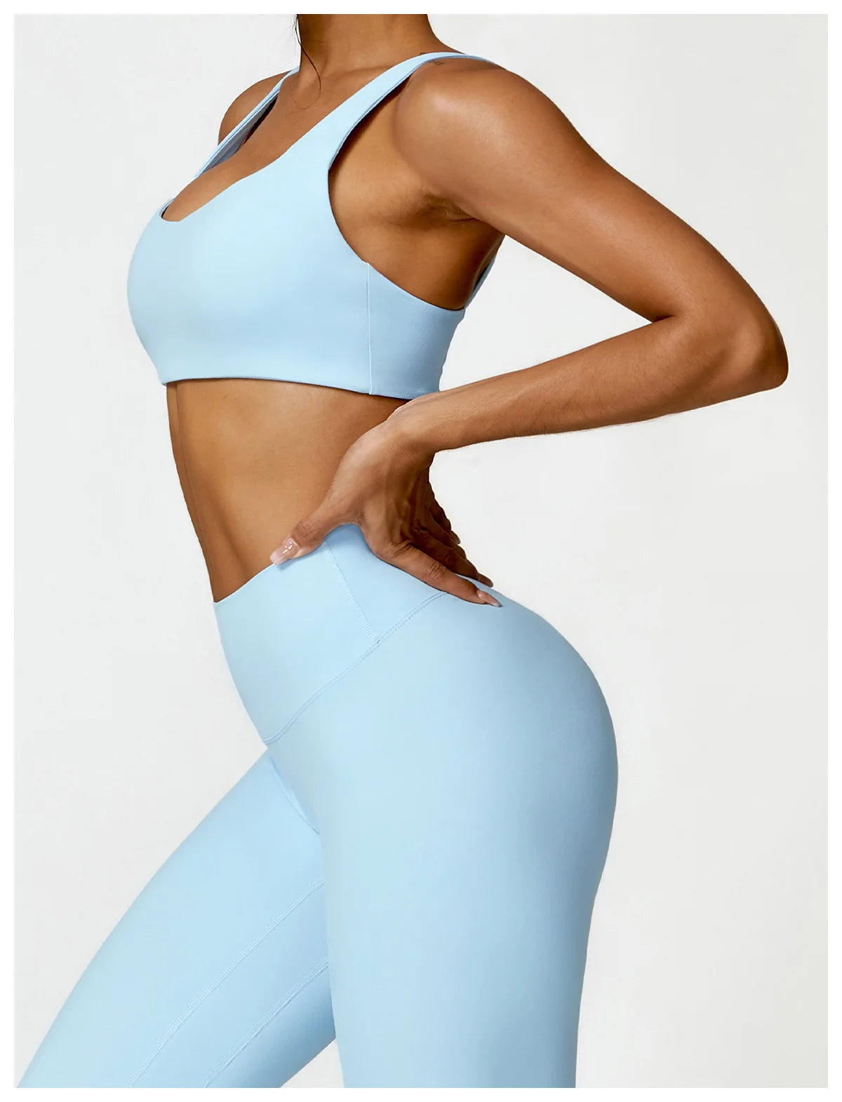 Buttery Soft High Waist Peachy Snatched Bottoms With Sleek Tank Crop Top Set