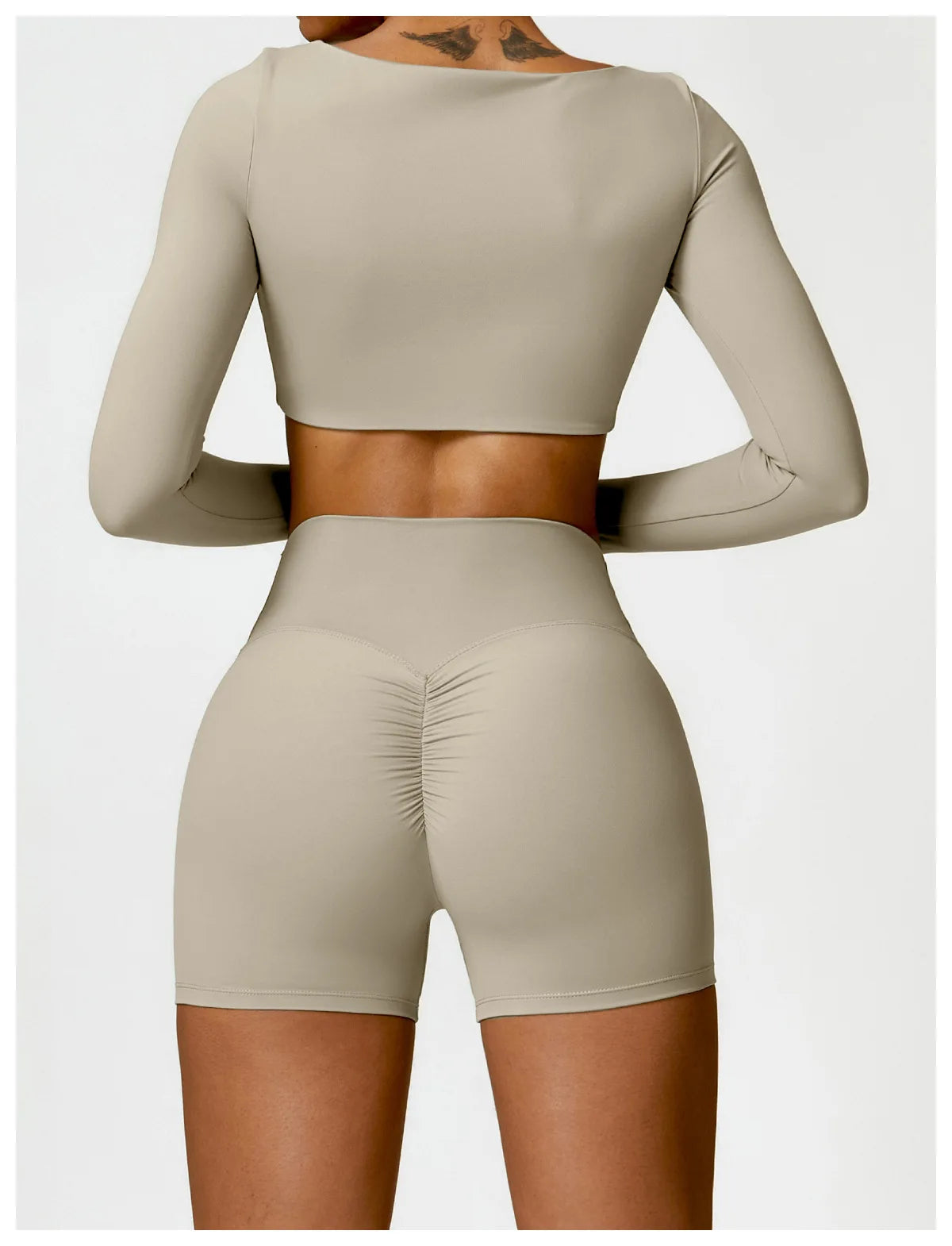 Buttery Soft High Waist Peachy Snatched Shorts With Sleek Tank Crop Top Set