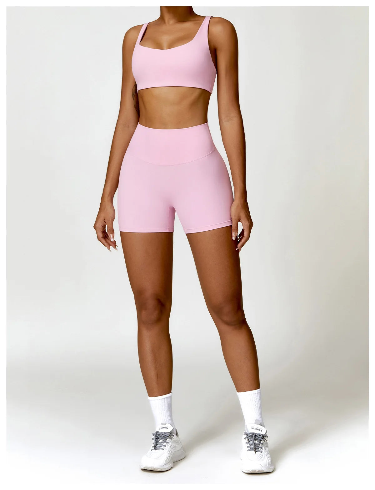 Buttery Soft High Waist Peachy Snatched Shorts With Sleek Tank Crop Top Set