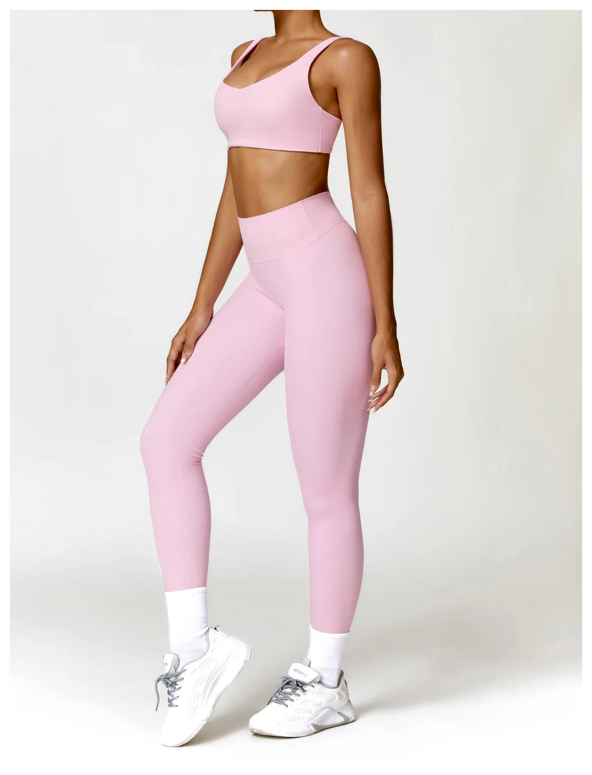 Buttery Soft High Waist Peachy Snatched Bottoms With Sleek Tank Crop Top Set